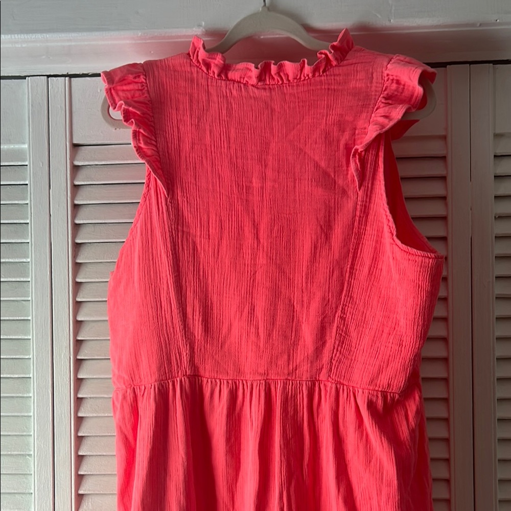 Vineyard Vines Pink Ruffle Midi Dress - Picture 6 of 8